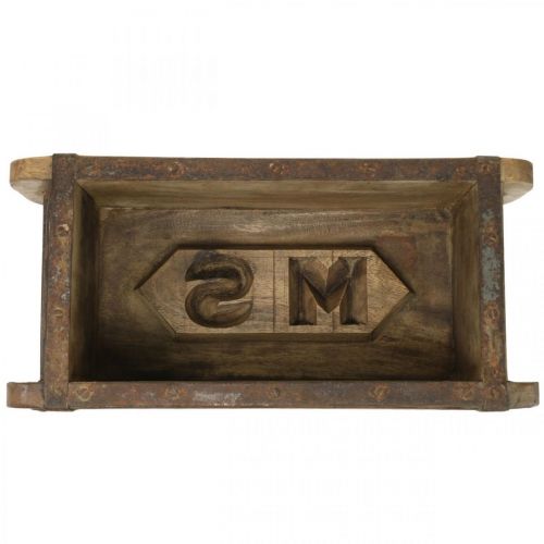 Product Wooden decoration vintage look brick shape brown, rust 31×14.5cm H9cm