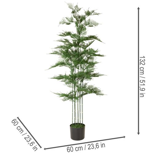 Product Artificial Bamboo Tree Green 132 cm with Black Pot for Indoor Decoration
