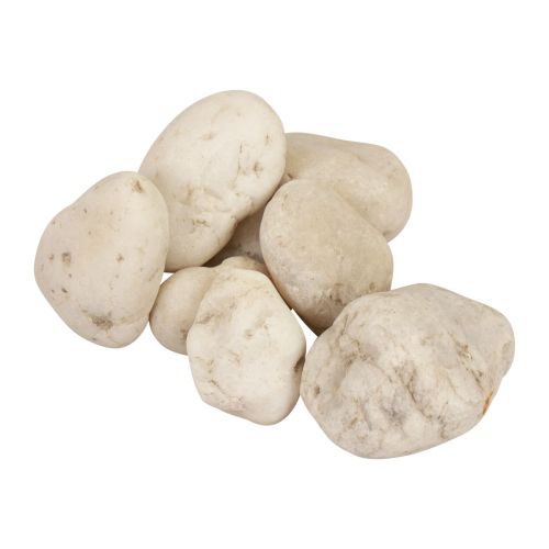 Floristik24 Decorative stones river pebbles decorative stones white 2cm - 5.5cm 5kg