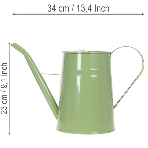 Vintage metal indoor watering can, mint green, 1.7L, decorative vase, retro design, H23cm | Floristik24.co.uk