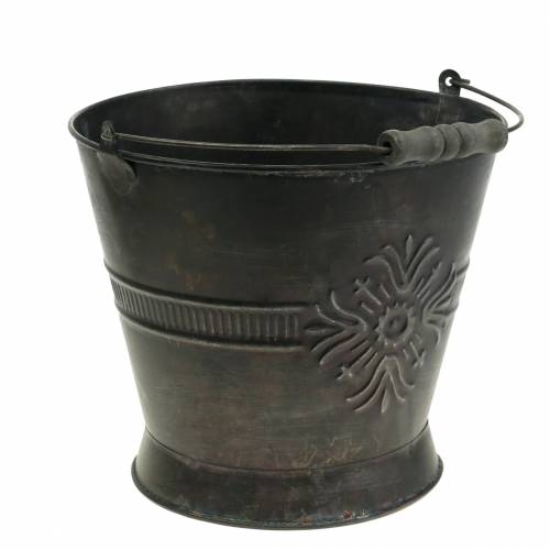Floristik24 Decorative bucket antique zinc Ø22cm H19cm