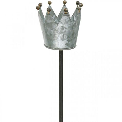 Floristik24 Tealight holder crown for sticking zinc Ø9.5cm H50cm