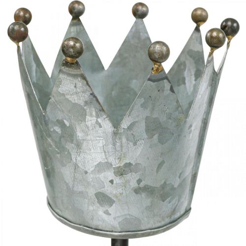 Product Tealight holder crown for sticking zinc Ø9.5cm H50cm