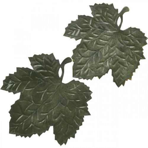 Floristik24 Metal decorative autumn leaves decorative bowl Ø33/40cm set of 2