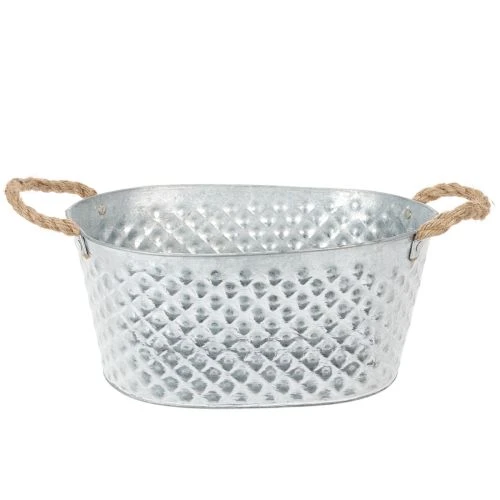 Large oval zinc bowl, 31cm x 20cm, H15cm buy online | Floristik24.co.uk