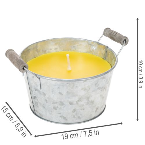 Product Citronella Outdoor Candle in Bucket: Atmospheric Lighting and Insect Repellent, 15cm