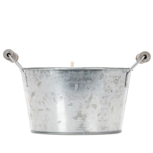 Product Candle in a zinc bucket for atmospheric decoration on terrace and balcony 15cm
