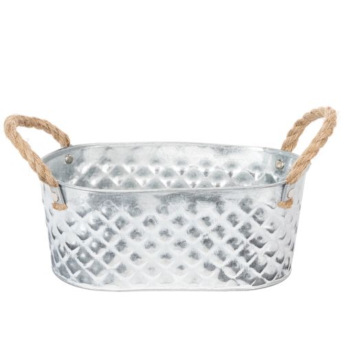 Zinc bowl oval 23cm x 12cm H10.5cm buy online | Floristik24.co.uk