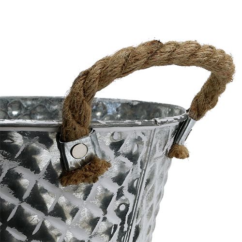 Product Zinc bowl round with rope handles Ø25cm H14cm