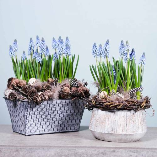 Product Zinc Flower Pot with Diamond Pattern 26cm×15.5cm