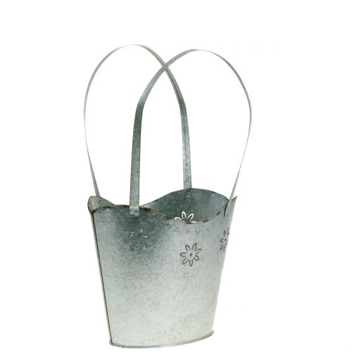 Floristik24 Planter bag in zinc H25,5cm