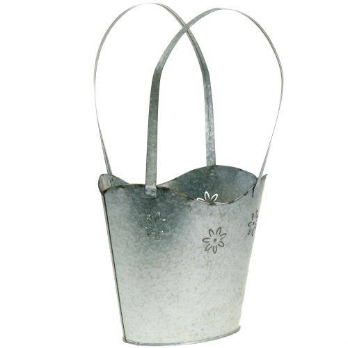 Floristik24 Zinc planter bag H36cm