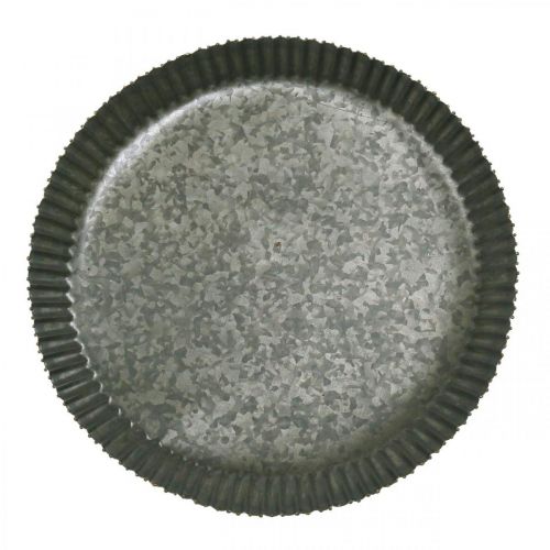 Decorative plate zinc plate metal plate anthracite gold Ø24cm