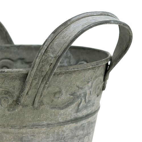 Floristik24 Zinc pot Ø12cm H10cm washed gray