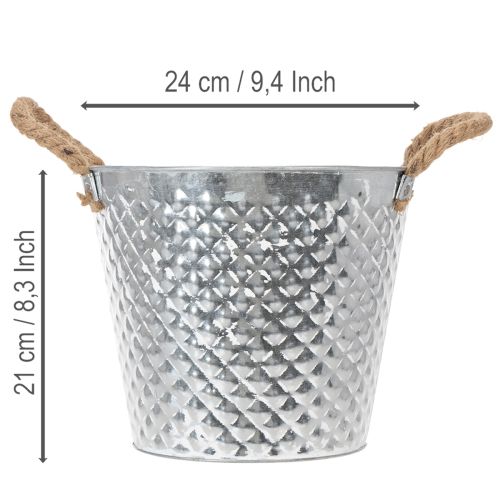 Zinc pot, diamond shape, with