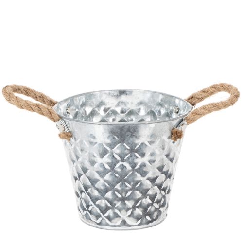 Zinc pot with rope handles Ø14.5cm H13cm buy online | Floristik24.co.uk