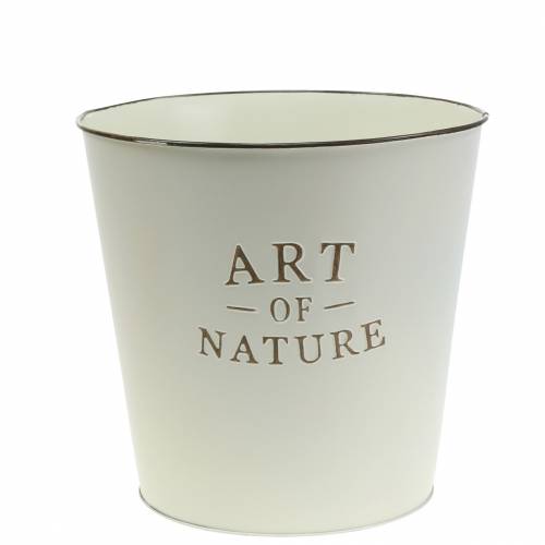 Floristik24 Flowerpot Zinc Art of Nature Cream Ø17.5cm H15cm