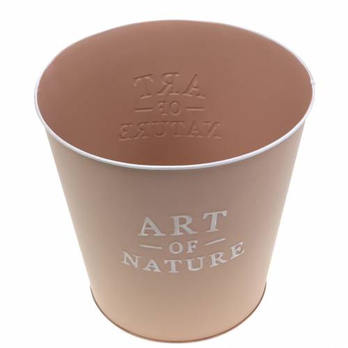 Product Flowerpot zinc planter metal old pink Ø22cm H21cm