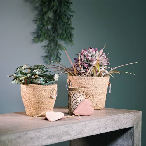 Floristik24 Zinc pot with jute cachepot Ø18cm H15cm