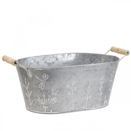 Floristik24 Zinc tub for planting Plant pot with handles 32×17×15cm