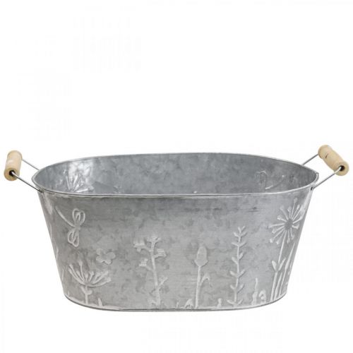 Floristik24 Zinc tub for planting Plant pot with handles 32×17×15cm