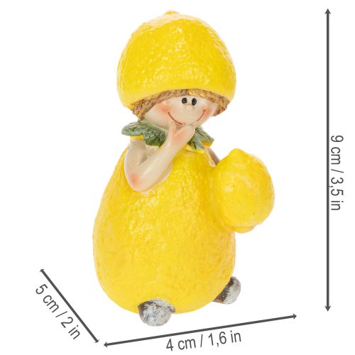 Product Lemon Child Figurines, Sweet Table Decoration for Summer in Vintage Style, Living Rooms and Balcony, 9cm, 3 Pieces