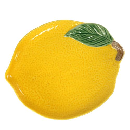 Lemon plate decorative plate ceramic lemon yellow 20×16cm