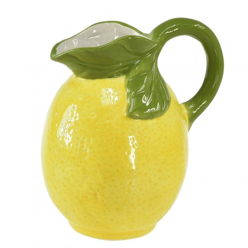 Floristik24 Lemon vase ceramic decorative jug lemon yellow H18.5cm