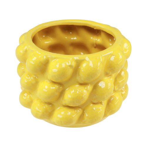 Flower pot ceramic planter lemon yellow Ø18cm H13cm