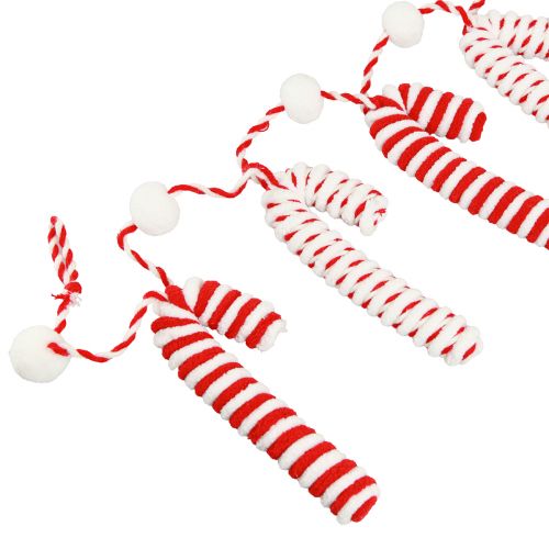 Product Candy Cane Decoration Garland Christmas Red White L120cm
