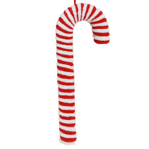 Candy Canes Decoration Christmas Red White Fluffy H22cm 6 Pcs