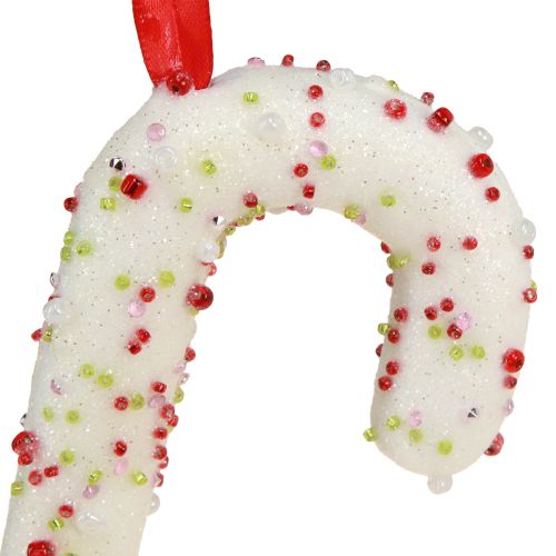 Product Candy Cane Decoration for Hanging in White Colorful H20cm 6pcs