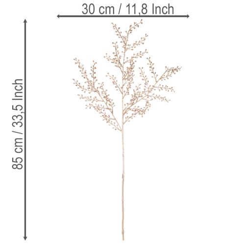 Artificial Branch with Small Berries 85cm Champagne | Floristik24.co.uk