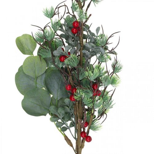 Product Christmas branch artificial green red berries decoration 70cm