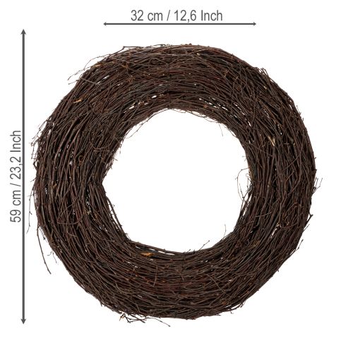Product Classic decorative willow wreath for creative arrangements, 59cm
