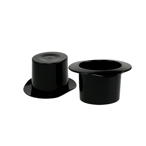 Product Decorative cylinder black, New Year&#39;s Eve, hat as a planter H5.5cm 12pcs