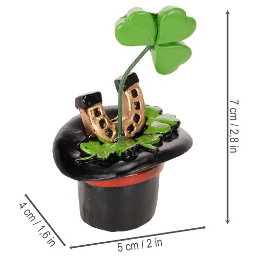Lucky charm clover and beetle in a top hat, 7cm, 3 pieces | Floristik24.co.uk