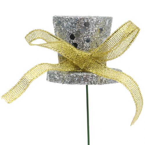 Floristik24 Cylinder plug gold, silver 3cm 2pcs