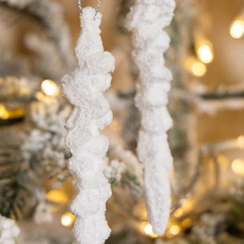 Product Icicle decoration snow-covered Christmas tree decoration 14cm 4 pieces