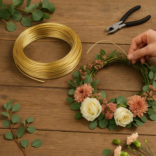 Product Aluminum wire 2mm craft wire decorative wire gold 500g 60m