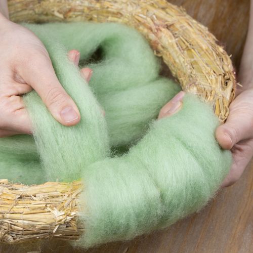Product Craft wool, decorative wool, wool cord for diverse creative ideas and handicraft projects, 2m light green