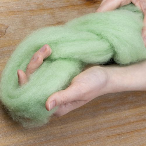 Product Craft wool, decorative wool, wool cord for diverse creative ideas and handicraft projects, 2m light green
