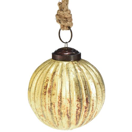 Floristik24 Tree balls gold Christmas balls glass Ø7cm H7,5cm 6pcs