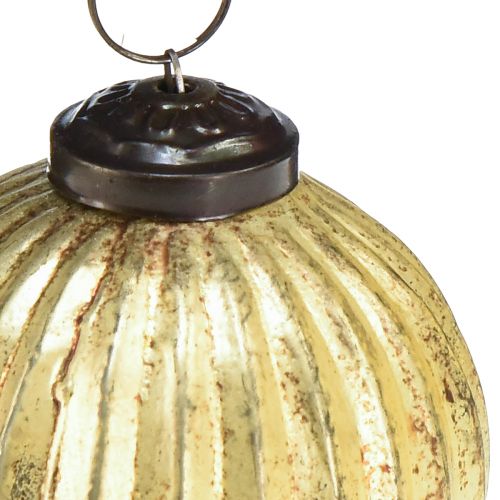 Product Tree balls gold Christmas balls glass Ø7cm H7,5cm 6pcs
