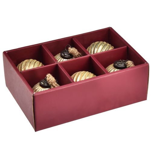 Product Tree balls gold Christmas balls glass Ø7cm H7,5cm 6pcs