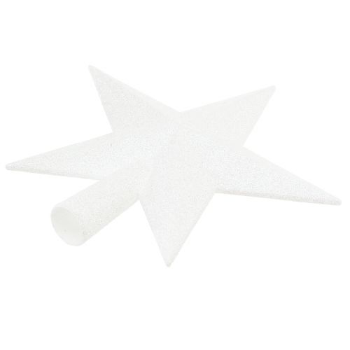 Product Sparkling white tree topper 19cm – shatterproof and glittering, perfect for elegant Christmas decoration