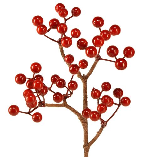 Floristik24 Bright Red Berry Branches – Ideal for Festive Decorations, 30 cm – Set of 6