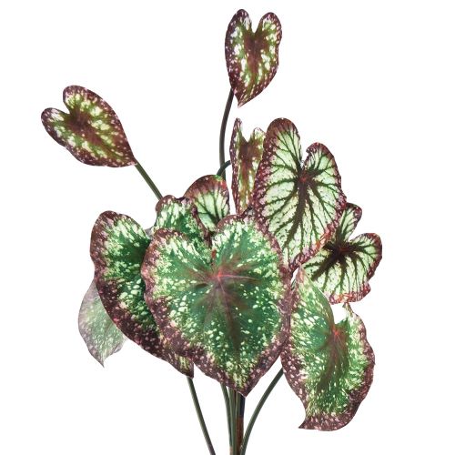 Product Begonia Artificial Plants Leaf Begonias Green Purple 62cm