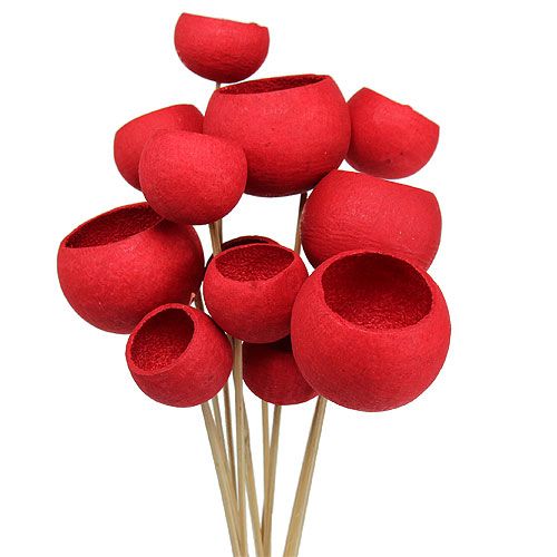 Floristik24 Bell Cup on a stick Mix Red 15pcs