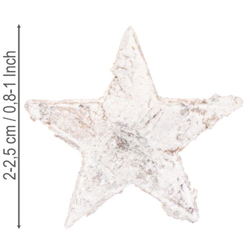 Birch stars mini 2cm - 2.5cm whitewashed 150 pcs | Floristik24.co.uk